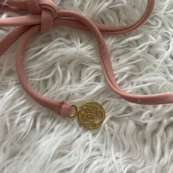 Luli fama DD top.  Rose color. Wavey ruched tie side bottoms size small - Picture 4 of 10